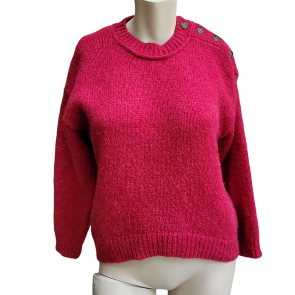 J CREW Alpaca Women's‎ Crewneck Pullover Sweater Hot Pink Small Soft